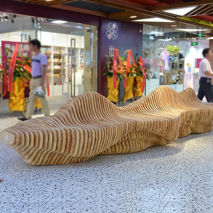 Sedia decorativa a forma di onda di dimensioni personalizzate Sedia da seduta pubblica di alta qualità per panca decorativa di lusso commerciale